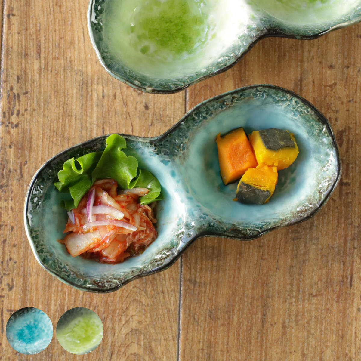 小鉢 2つ仕切り 19cm ボウル KANADE 陶器 （ 電子レンジ対応 鉢 2連 和