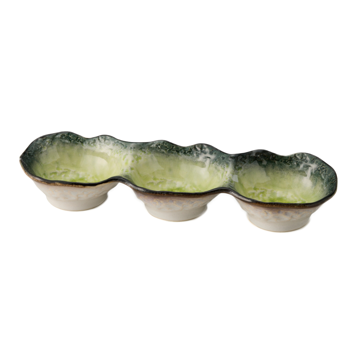 小鉢 3つ仕切り 28cm ボウル KANADE 陶器 （ 電子レンジ対応 鉢 3連 和