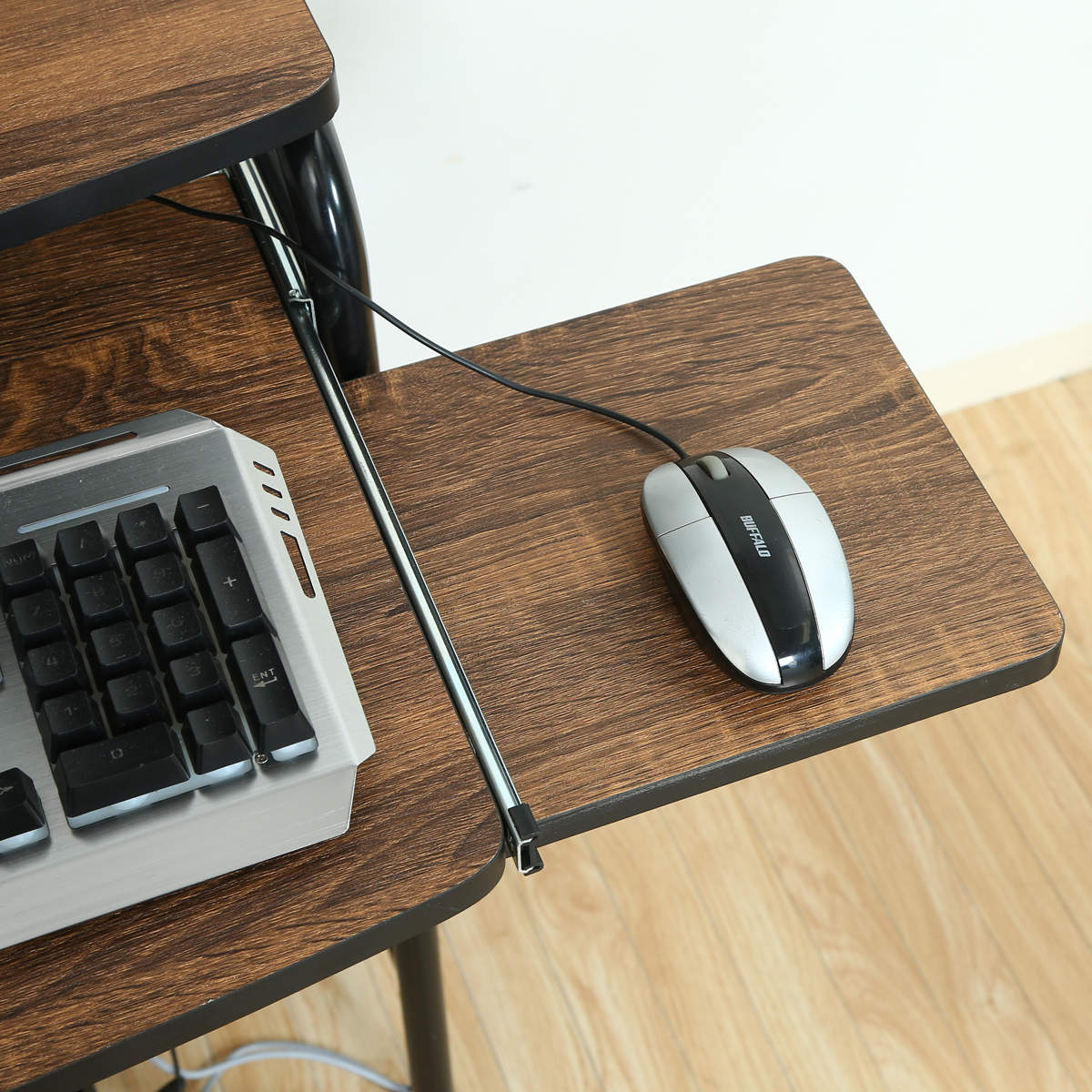 PC デスク プリンター置き キーボード収納型 ※デスクのみ 不二貿易（Fuji Boeki） パソコンデスク 収納付 シンプルPCデスク