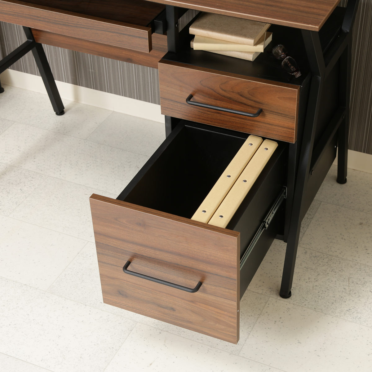 デスク 引き出し2つ 100×70×70 楽天市場】【楽天1位受賞】パソコンデスク 引き出し付 収納 100cm幅