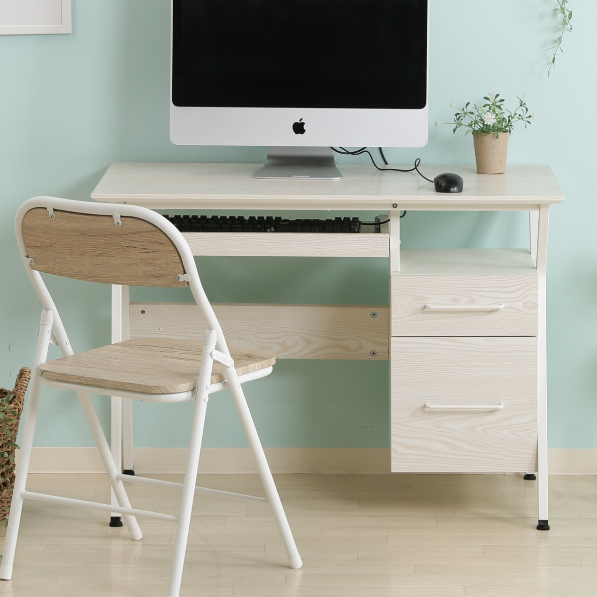 不二貿易（Fuji Boeki） ワークデスク 引き出し付 幅100cm クレバー