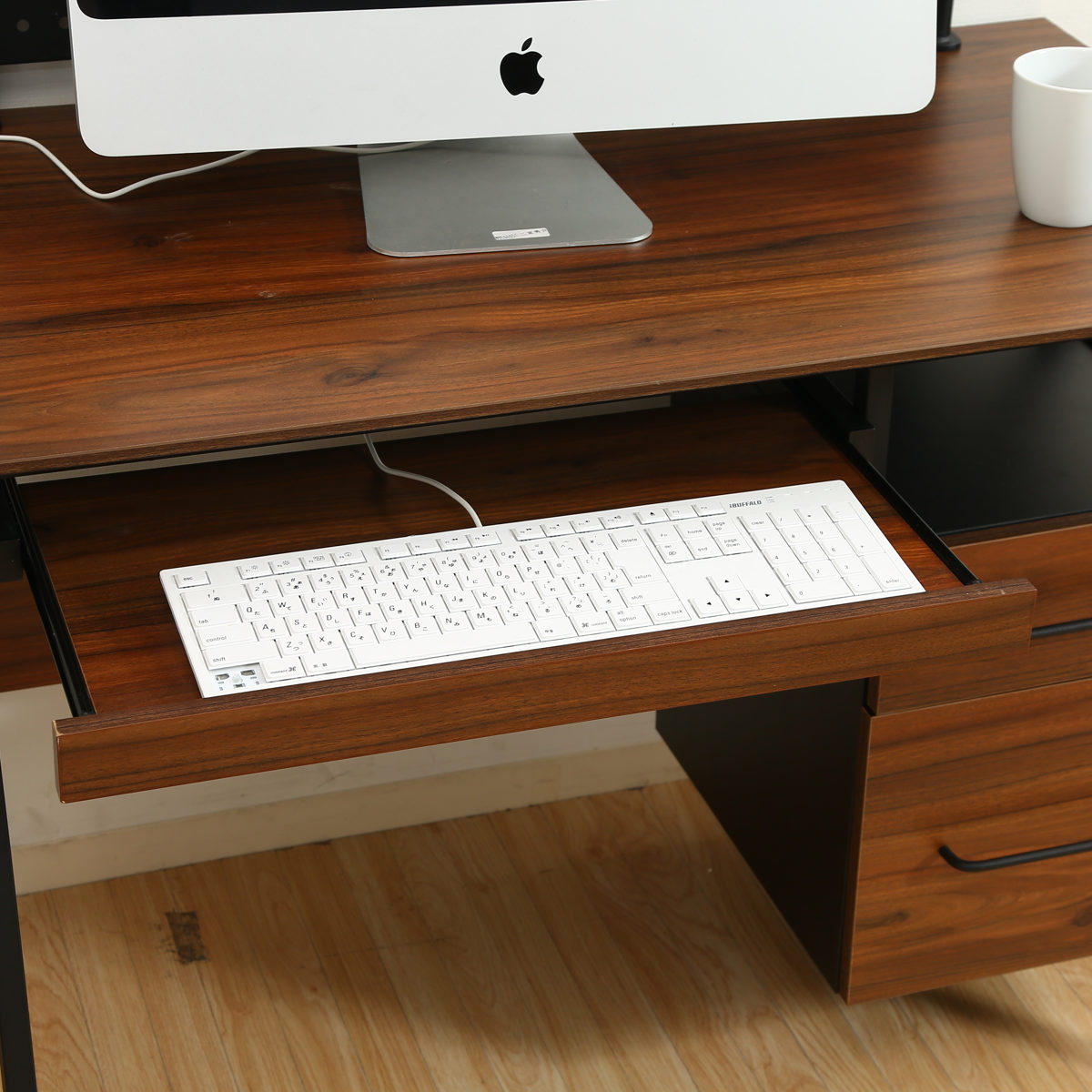 不二貿易（Fuji Boeki） ワークデスク 引き出し付 幅100cm クレバー