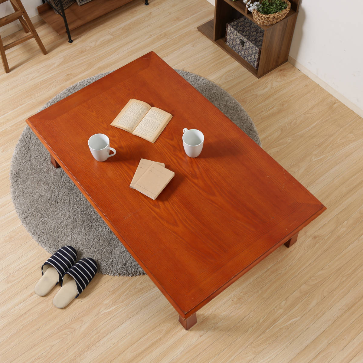 ローテーブル 幅120×奥行75×高さ34cm 折脚和風座卓 （ リビングテーブル センターテーブル テーブル 4人掛け ）_5