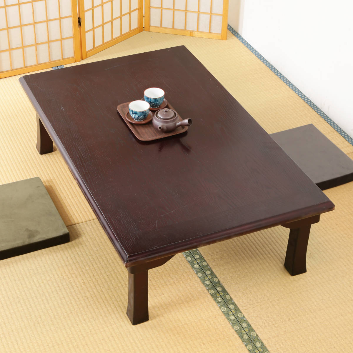 不二貿易（Fuji Boeki） ローテーブル 幅120×奥行75×高さ34cm 紫檀色