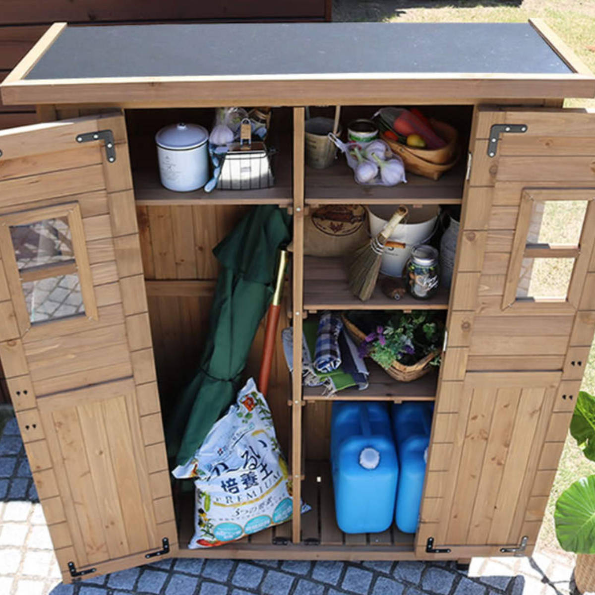 物置 カントリー小屋 薄型 木製 倉庫 （ 屋外 屋外物置 約 幅 126 cm