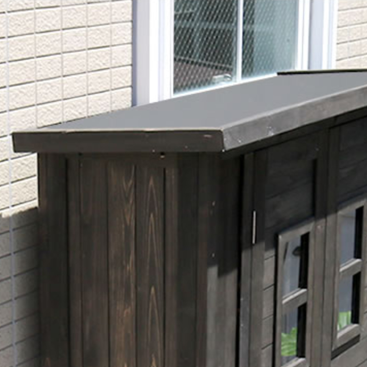 物置 カントリー小屋 薄型 木製 倉庫 （ 屋外 屋外物置 約 幅 126 cm