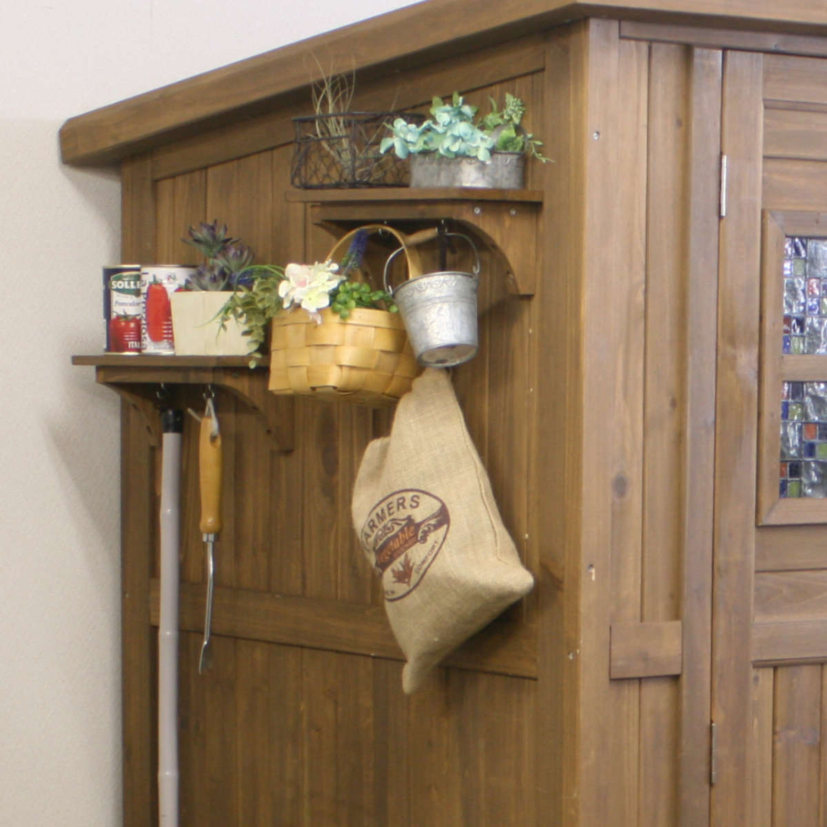 物置 カントリー小屋 大型 木製 倉庫 （ 屋外 屋外物置 約 幅 156 cm