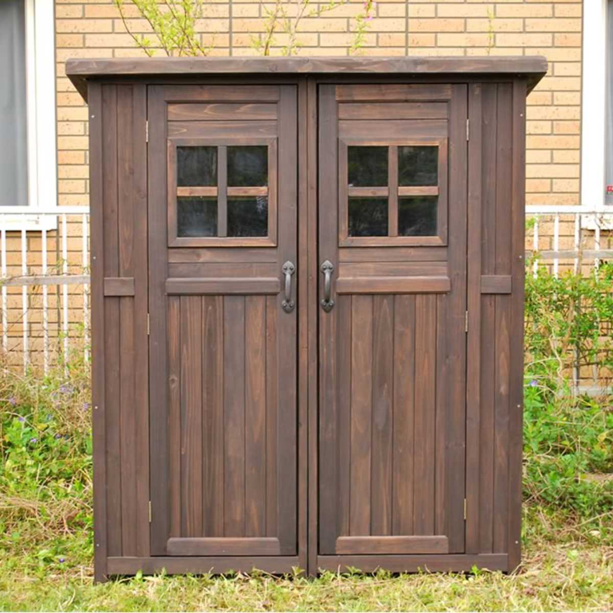 物置 カントリー小屋 大型 木製 倉庫 （ 屋外 屋外物置 約 幅 156 cm