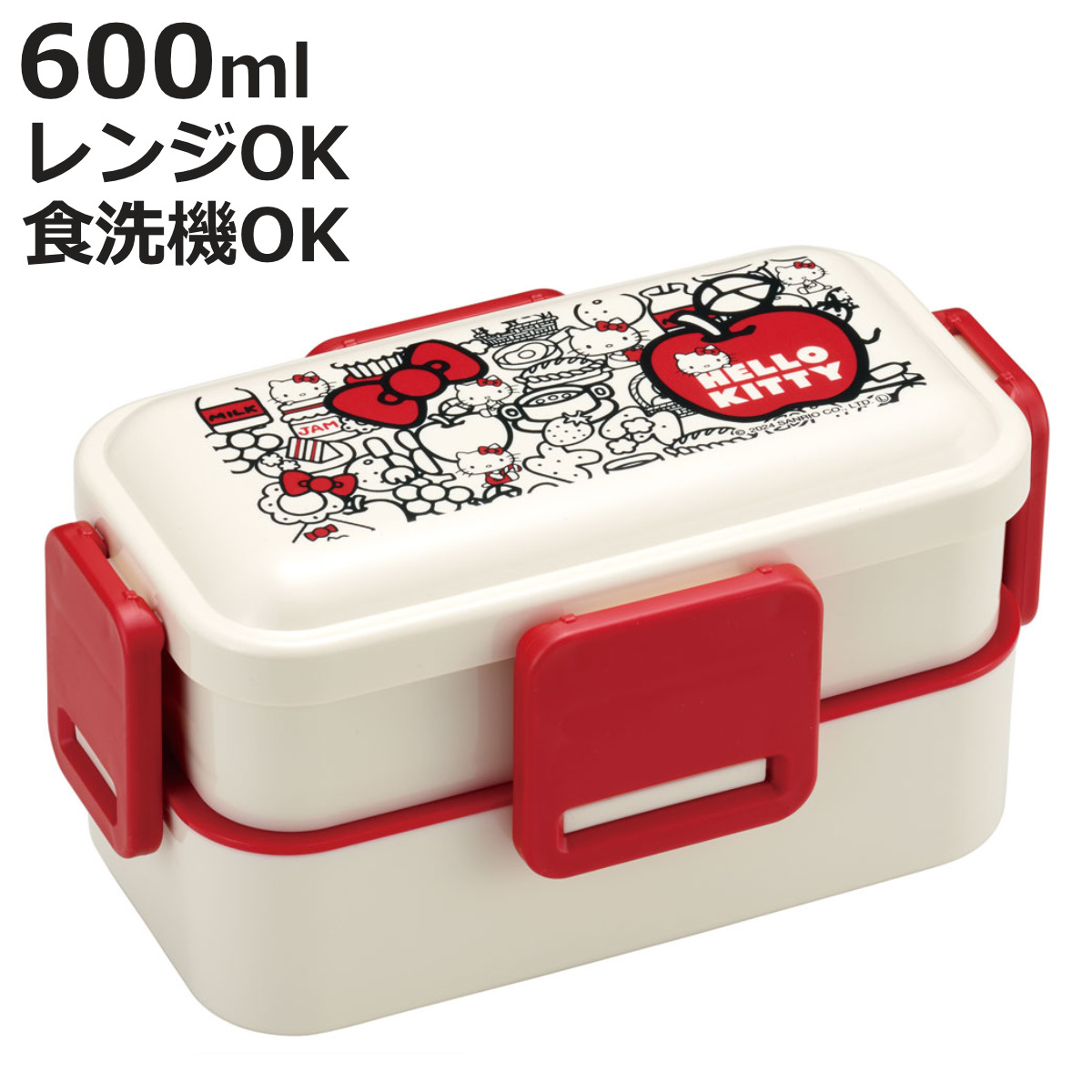 スケーター 弁当箱 2段 600ml 抗菌2段ふわっと弁当箱 KT FoodRed