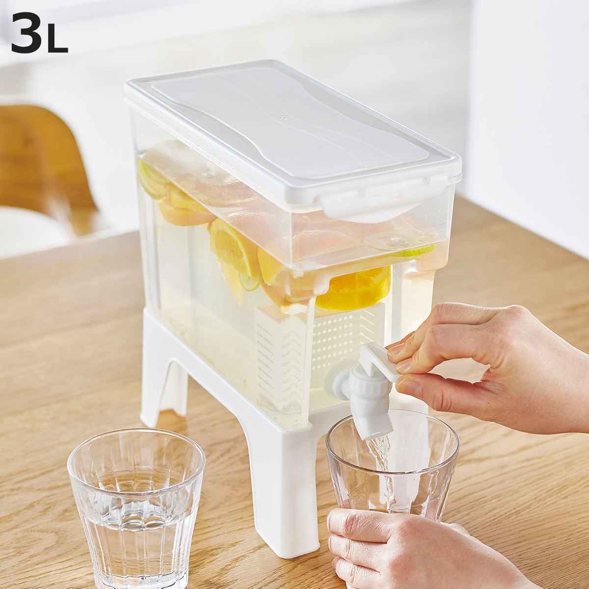 ドリンクサーバー スタンド付き 3L ソソギーナ プラスチック （ 冷蔵庫