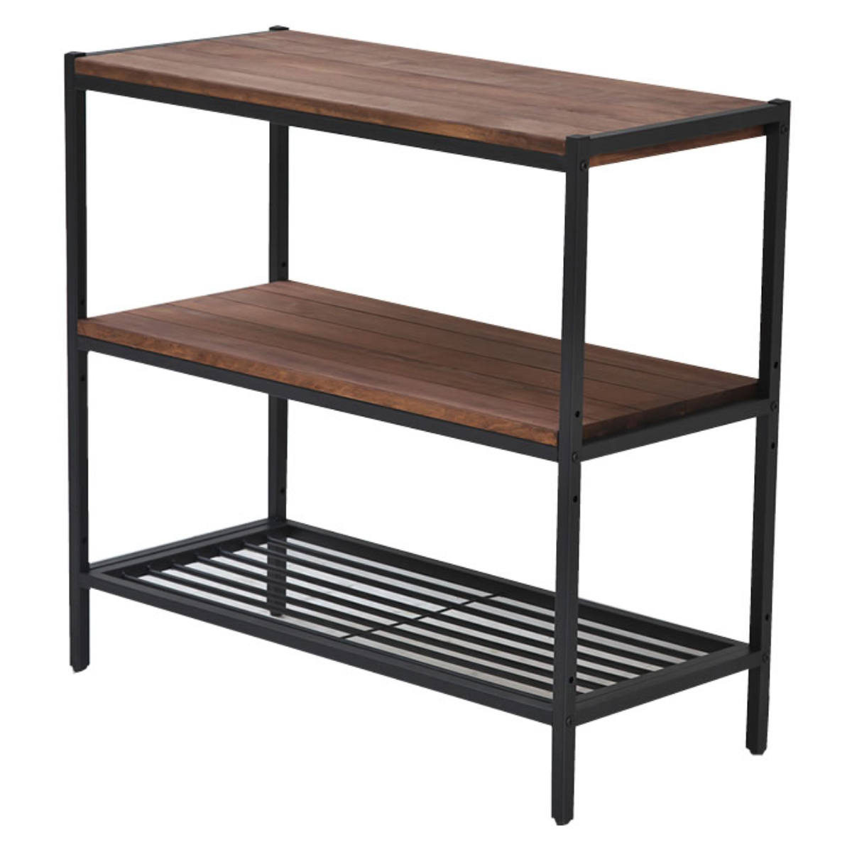 オープンラック 3段 奥行38cm 天然木 BRICK （ ラック シェルフ 棚