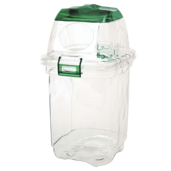 屋内用ゴミ箱 業務用ダストボックス 35L 透明エコダスター 再生プラスチック製 （ コンドル 山崎産業 ゴミ箱 ダストボックス 分別 樹脂製 ごみ箱 ）_3