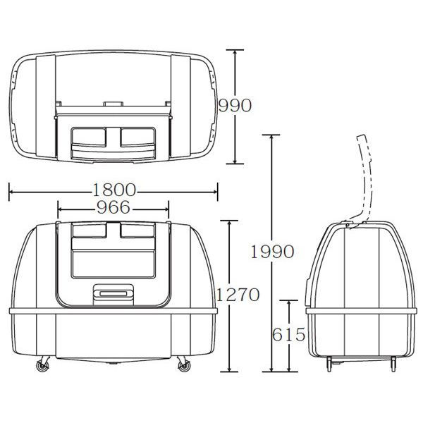 (法人限定) 業務用ダストボックス 1500L...の詳細画像1