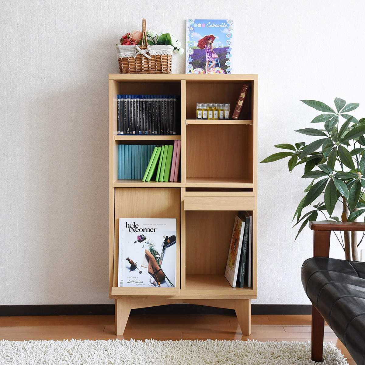 本棚 幅60cm オープンラック フラップ 2枚扉付 ボックスラックシリーズ