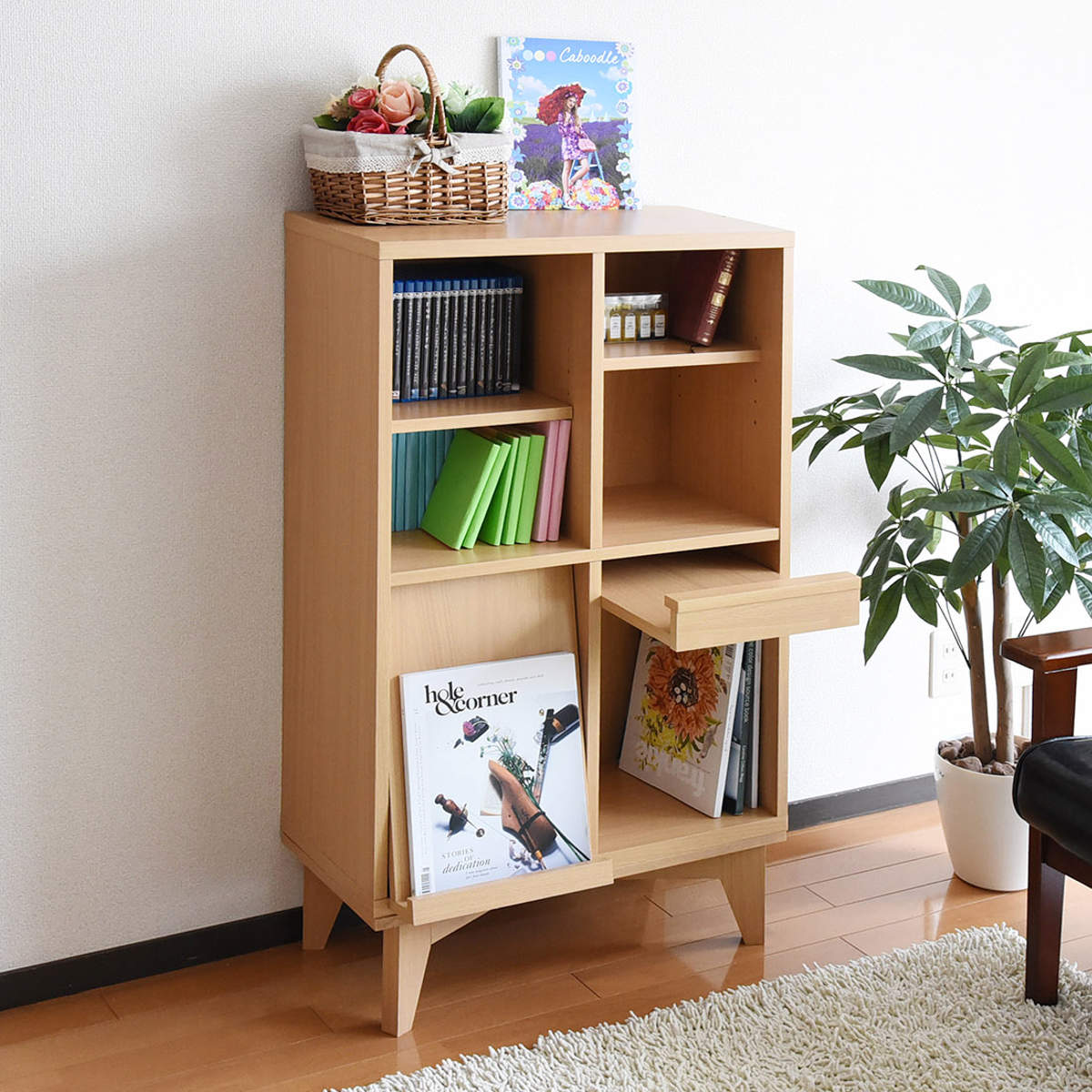 本棚 幅60cm オープンラック フラップ 2枚扉付 ボックスラックシリーズ