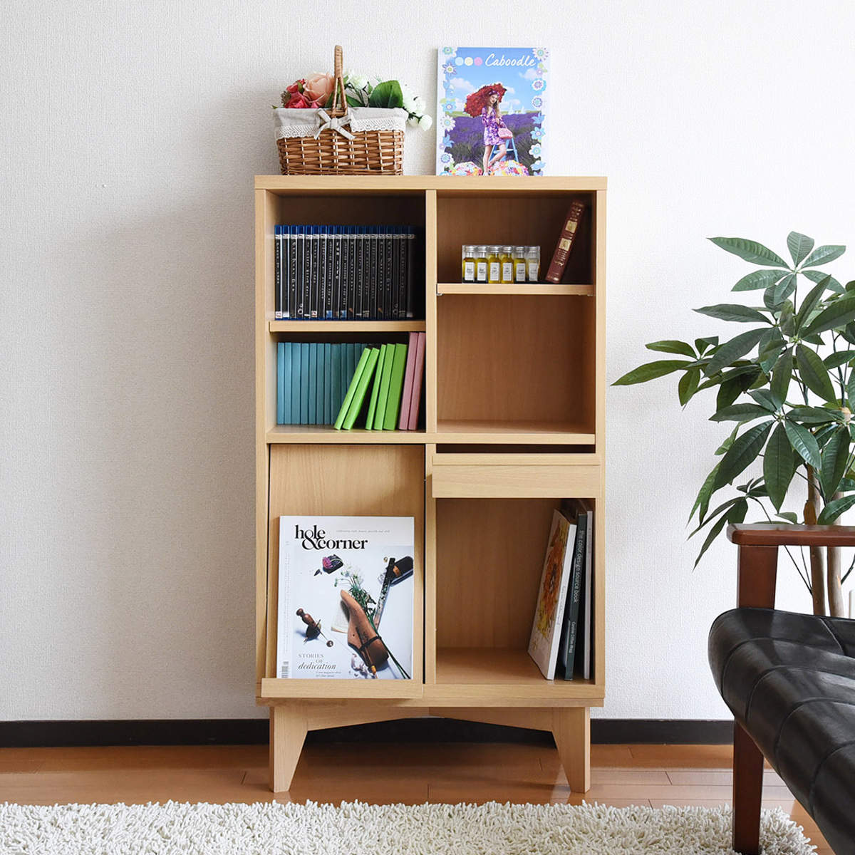 本棚 幅60cm オープンラック フラップ 2枚扉付 ボックスラックシリーズ