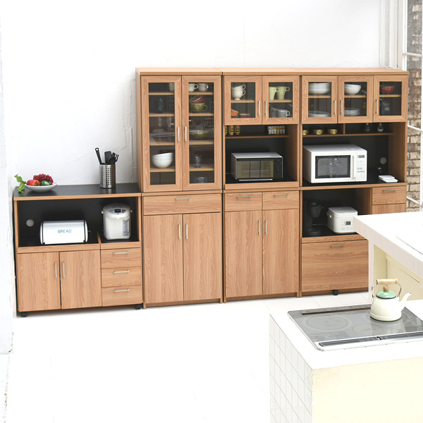 食器棚 幅60.5cm カップボード 扉付 北欧風 Keittio （ 食器 収納