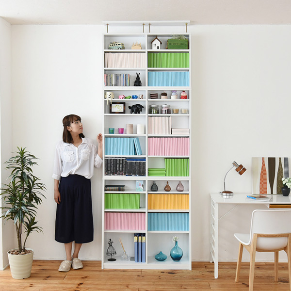 JK-PLAN（ジェイケイ・プラン） 本棚 上置き棚セット 1cmピッチ 薄型