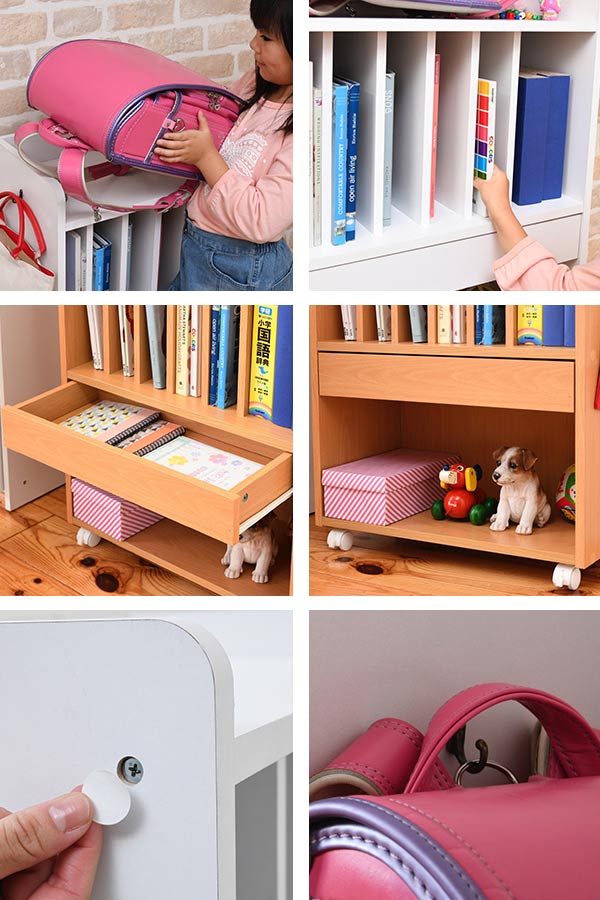 JK-PLAN（ジェイケイ・プラン） ランドセルラック 幅62cm キャスター