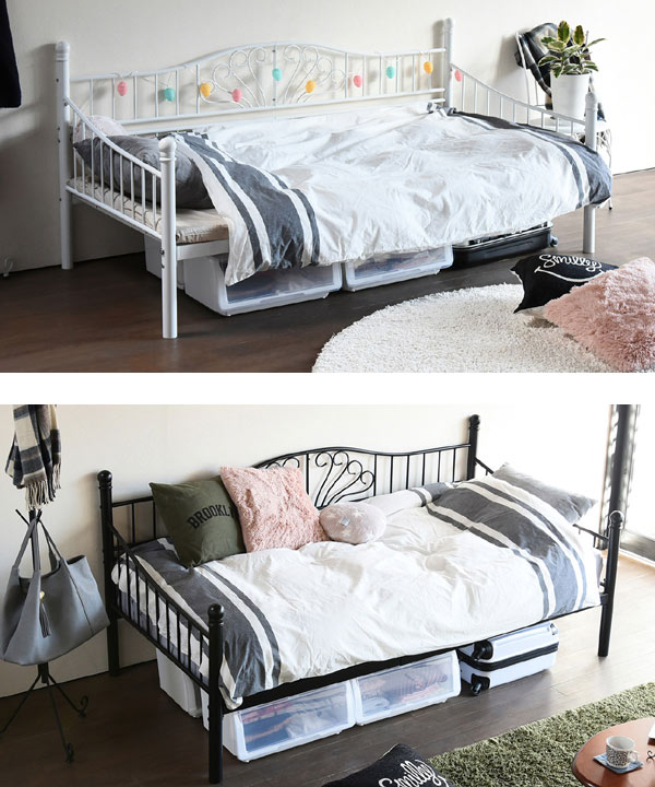 シングルベッド アイアンフレーム 継脚 デイベッド （ ベッド ベット