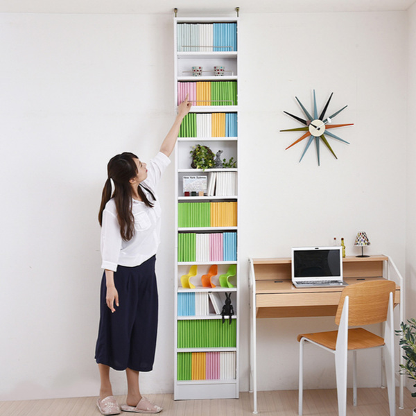 本棚 幅41.5cm 上置きセット 1cmピッチ ブックシェルフ スリム 薄型 オープン棚 （ 壁面収納 ラック シェルフ コミックラック 大容量 収納棚 ）の画像