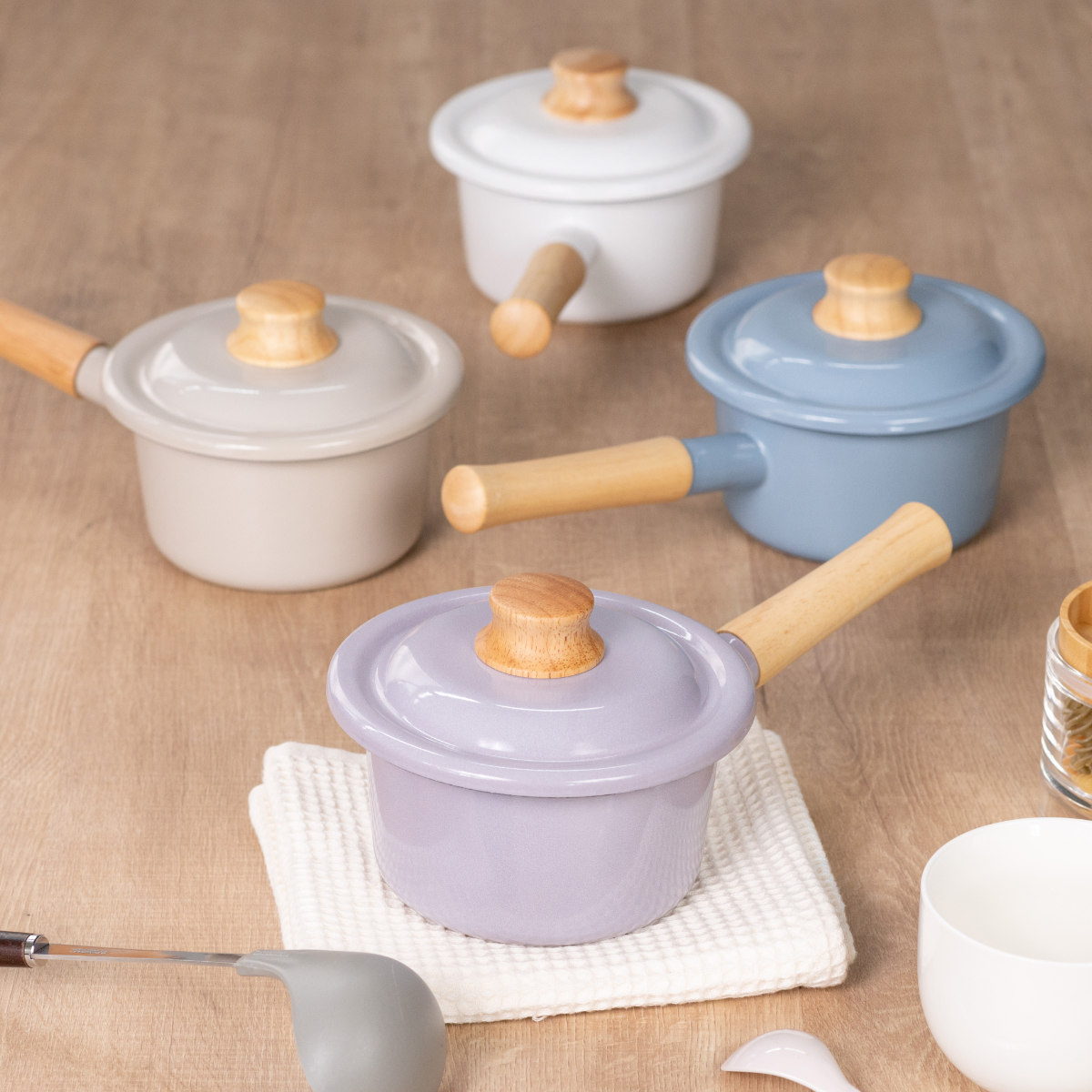 Cotton Series ミルクパン 14cm IH対応 Plus 富士ホーロー Honey Ware