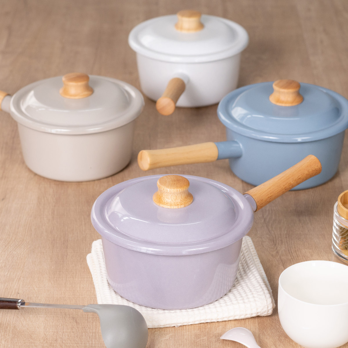 Cotton Series ソースパン 18cm IH対応 Plus 富士ホーロー Honey Ware