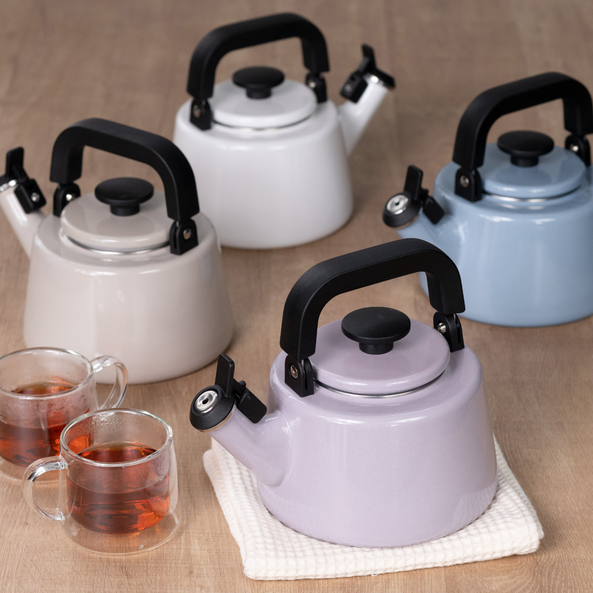 Cotton Series 笛吹きケトル 2.1L IH対応 Plus 富士ホーロー Honey