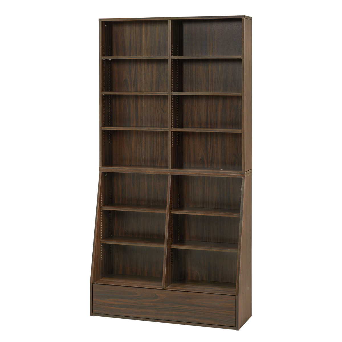 HAGiHARA（萩原） 1cmピッチ可動 本棚 幅90cm ハイタイプ 可動棚10枚