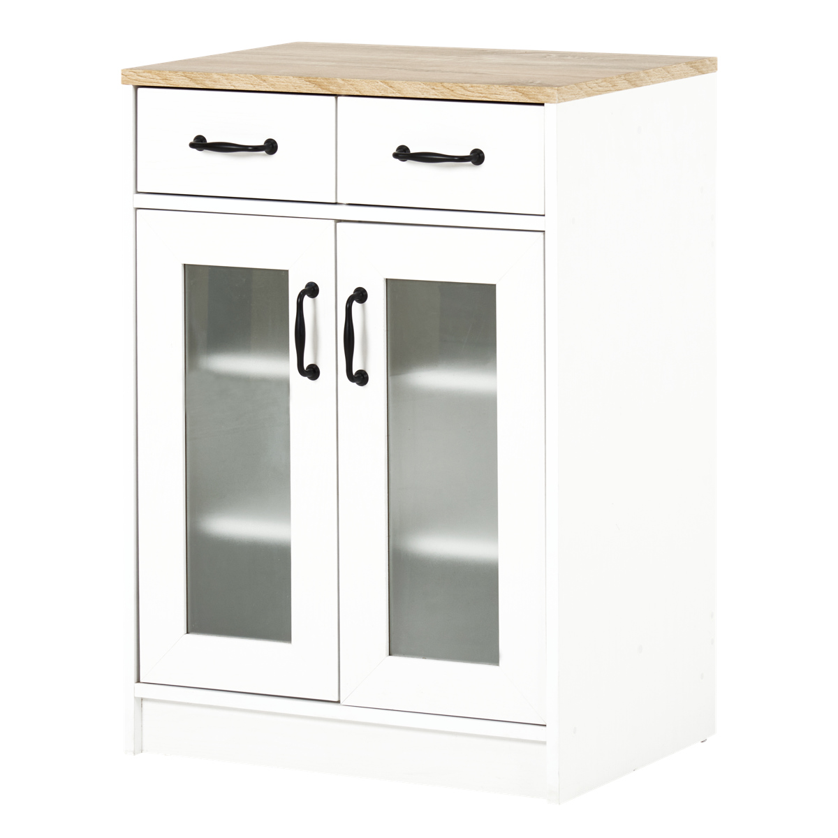 HAGiHARA（萩原） 食器棚 幅58cm 高さ82cm 扉収納タイプ ロータイプ