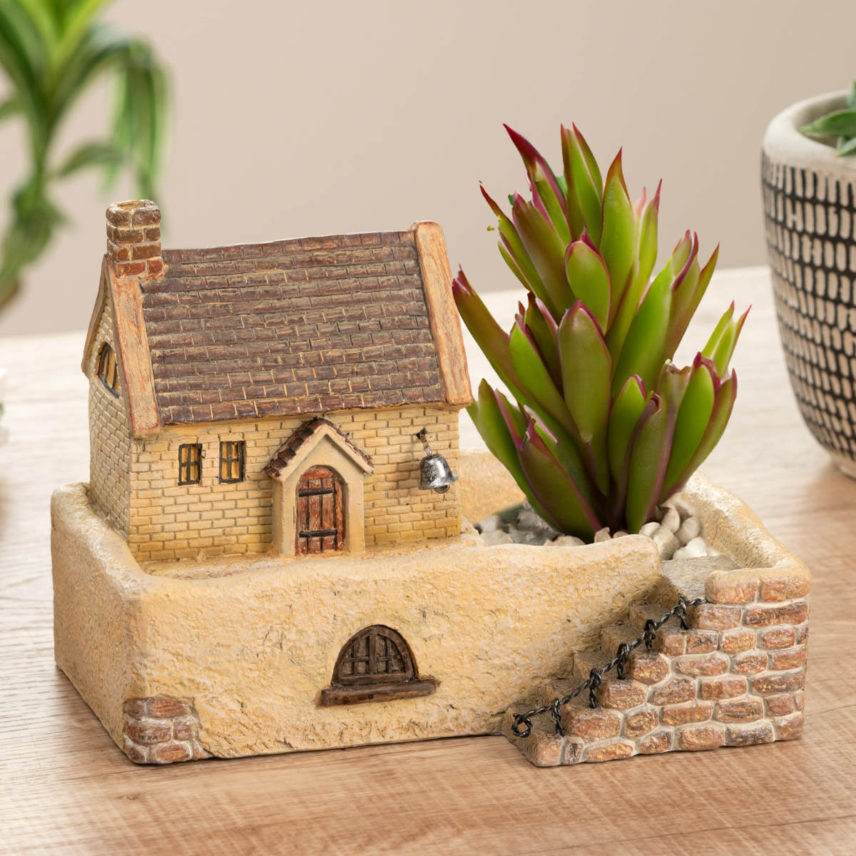 プランター グリーンポット 植木鉢 多肉植物 三角屋根 ハウスE