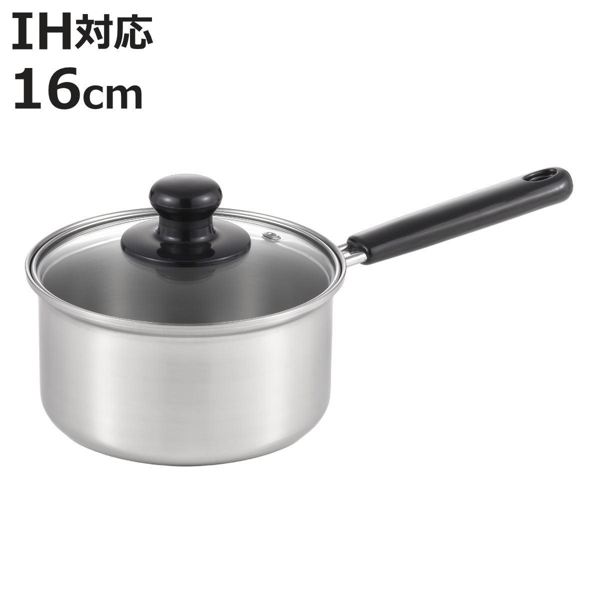 タマハシ 片手鍋 16cm IH対応 エステル フッ素樹脂加工 （ ガス火 IH