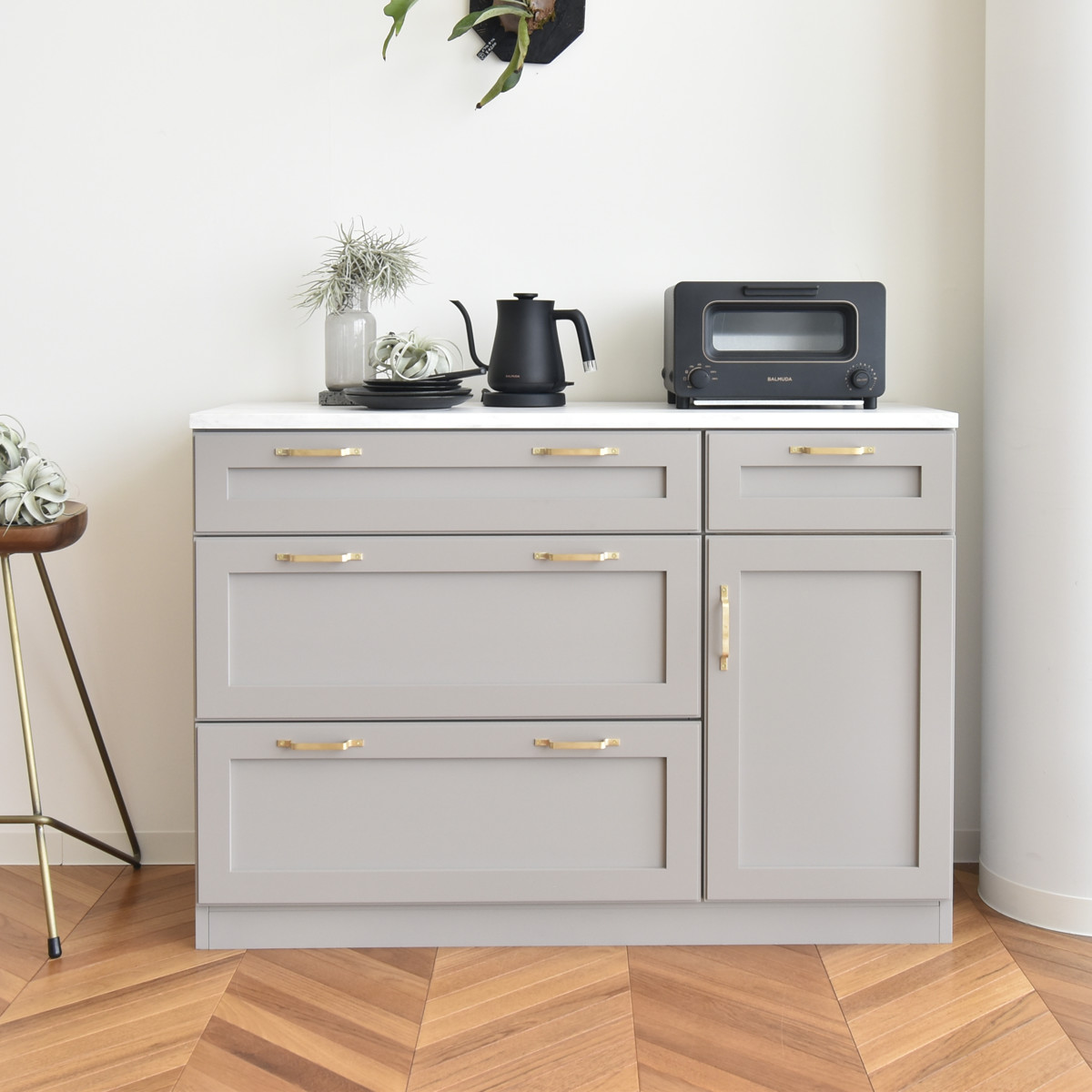 GART（ガルト） キッチンカウンター 幅120cm メラミン天板 完成品 日本