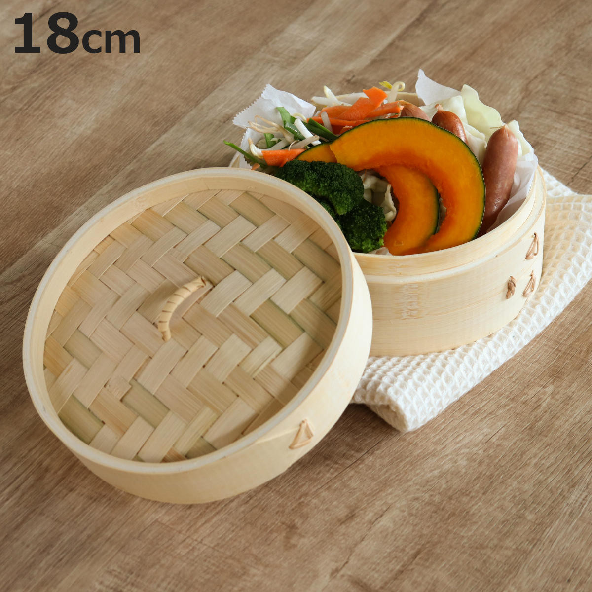 パール金属 中華せいろ 18cm 竹製 中華家 （ 蒸し器 竹 蒸籠 セイロ