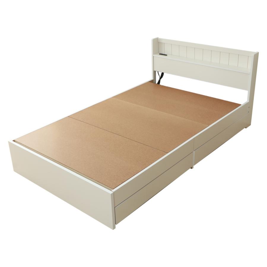 収納付きベッド セミシングル 引出し2杯 宮棚 2口コンセント 日本製