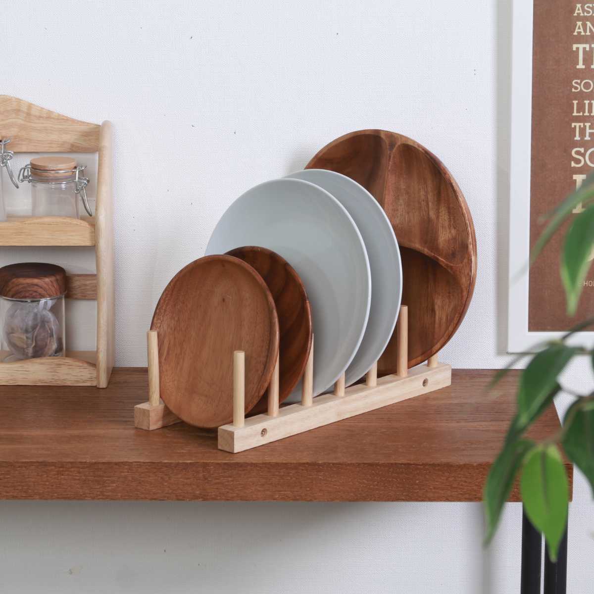 不二貿易（Fuji Boeki） ディッシュラック 木製 ディッシュスタンド