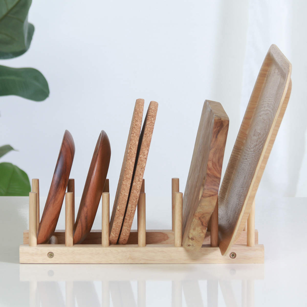 不二貿易（Fuji Boeki） ディッシュラック 木製 ディッシュスタンド