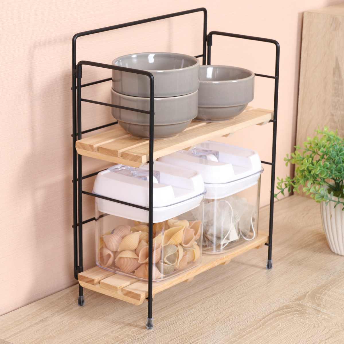 不二貿易（Fuji Boeki） 調味料ラック ウッドミニシェルフ （ 天然木