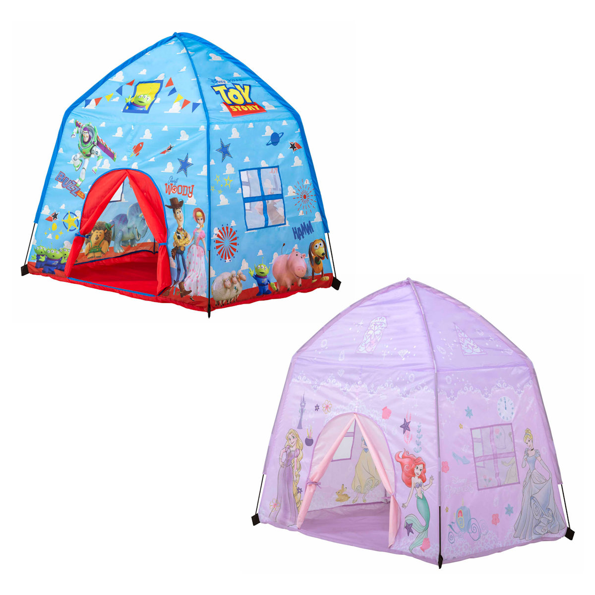 プレイスペース おうちテント キッズテント 屋内専用 ディズニー ( Disney プリンセス トイストーリー テント 子ども キッズ 室内テント 子供部屋 収納袋付 )