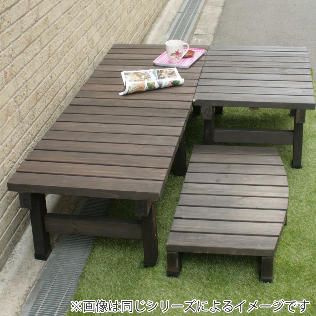 デッキ縁台 180×58 ステップセット ウッドデッキ （ ガーデンデッキ 天然木 天然木デッキ DIY 縁台 ぬれ縁 踏み台 ）