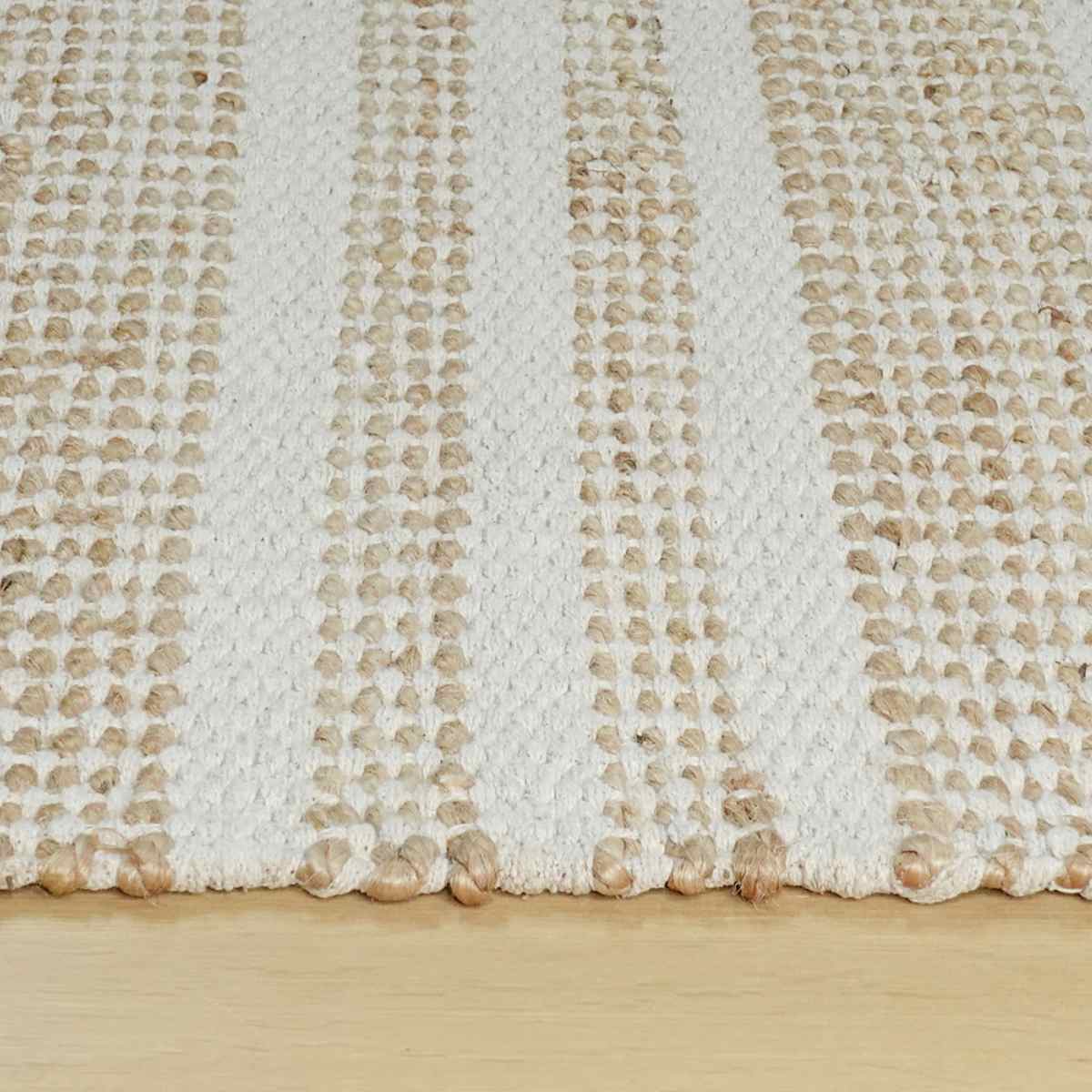 ラグ ジュートラグ 160×230cm ボーダー ホットカーペット対応 （ ラグマット 絨毯 マット 長方形 床暖対応 天然素材 アクセントラグ ）