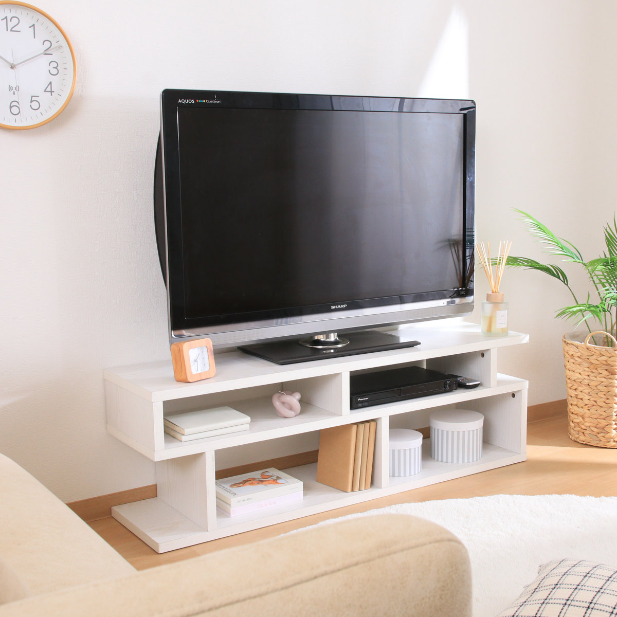 テレビ台 不二貿易（Fuji Boeki） テレビ台 幅117.7cm S字型 シンプル 木製