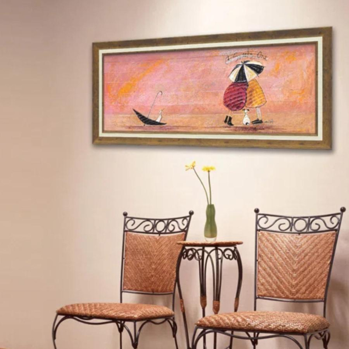 アートパネル サムトフト 『スニーキー ワン』 95×43.5cm （ 絵画 絵 アート インテリア 額 額入り 壁掛け 犬 動物 傘 ）_6