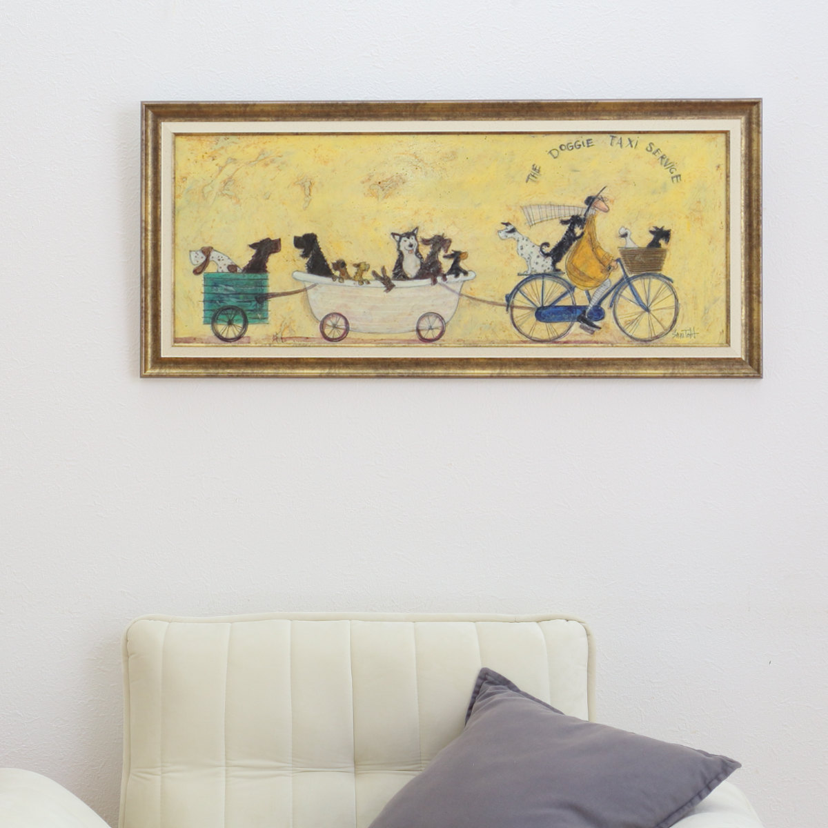 アートパネル サムトフト 『いぬタクシー』 94.5×43cm （ 絵画 絵