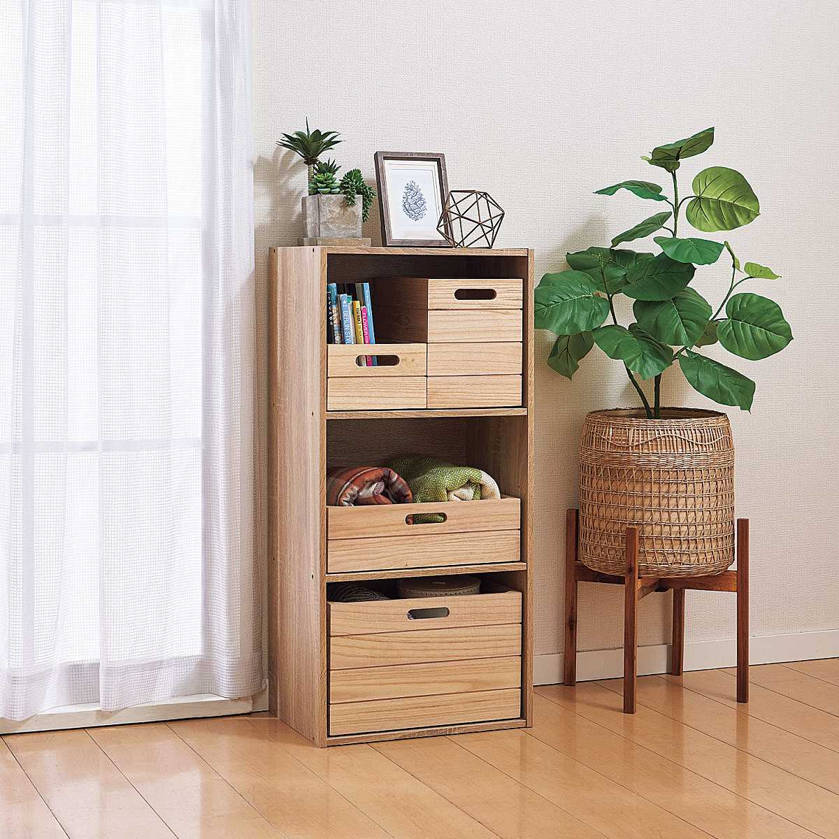 木箱■プロフェッショナル・ボックス■フラワーエッセンス収納箱■新品・未使用品 パール金属 収納ボックス 積み重ね桐ボックス 浅型ハーフ カラー