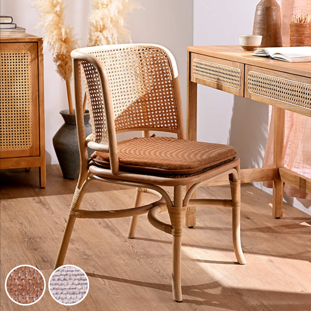 軽くて丈夫なラタンチェア 東谷 籐 ラタンチェア 軽量 座面高35cm 完成品 （ ラタン チェア 椅子