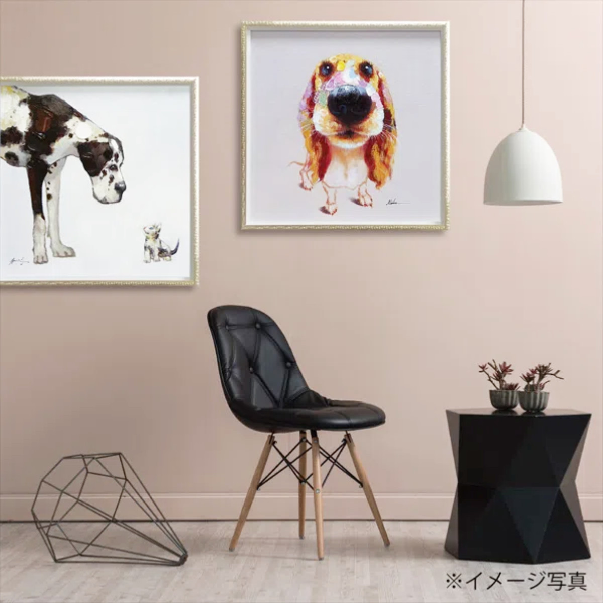 アートパネル オイルペイントアート 『ベスト フレンド』 63×63cm