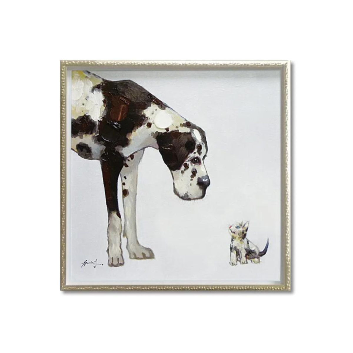 アートパネル オイルペイントアート 『ベスト フレンド』 63×63cm