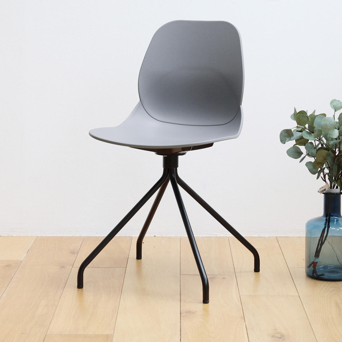 オフィスチェア 座面高47cm スチール脚 ワークチェア steel aven （ ポリプロピレン プラスチック デスクチェア 椅子 ダイニングチェア ）の画像