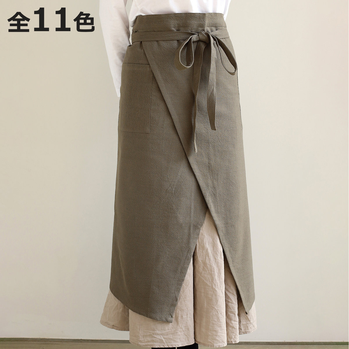 エプロン atelier Nuuit ウォッシュドコットン ギャルソンエプロン